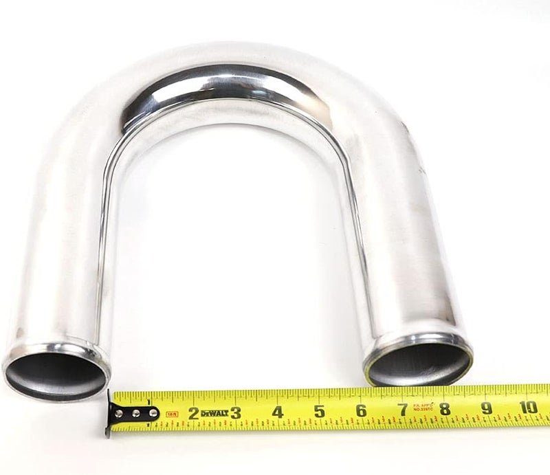 TenKeAuto Universal 2.75 inch Outside Diameter Aluminum Pipe Polished Tube (2.75" 180 Degree) - Image 2